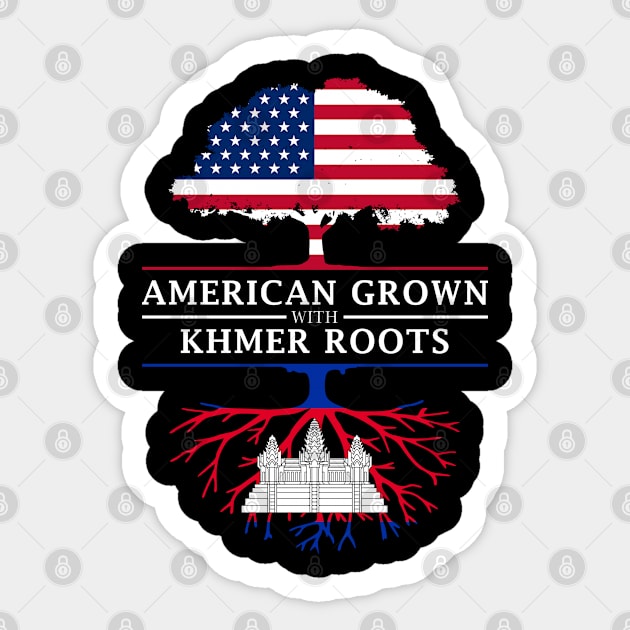 American Grown with Khmer Cambodian Roots - Cambodia Sticker by Family Heritage Gifts